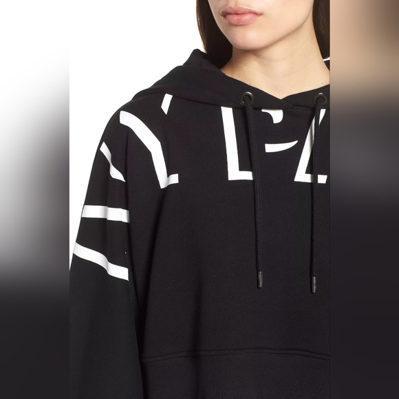 Ivy Park Women's Shadow Logo Loopback Cropped Hoodie Black in Dubai Sz Medium - Picture 5 of 16